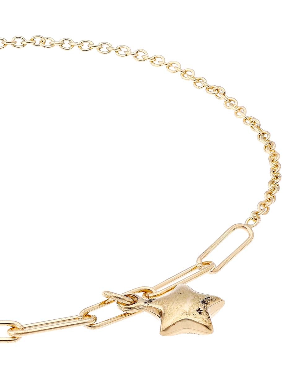 Pulsera de oro amarillo 14 k con acabado pulido