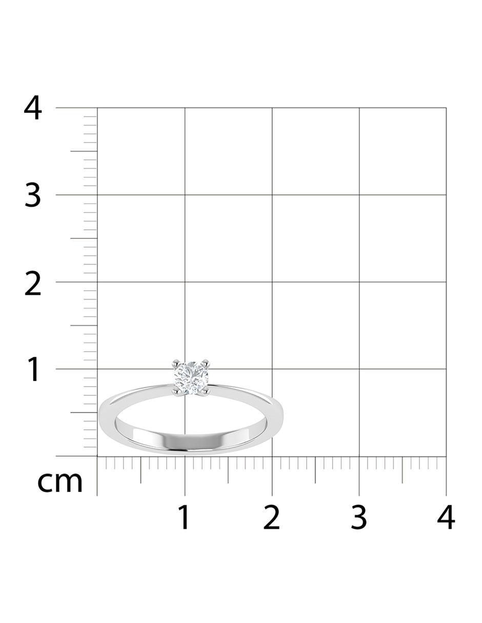 Argolla de oro blanco 14 k diamante 6