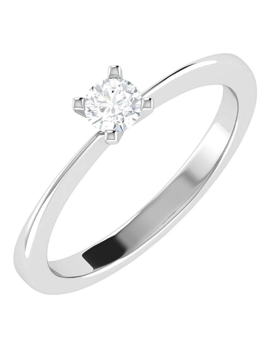 Argolla de oro blanco 14 k diamante 4