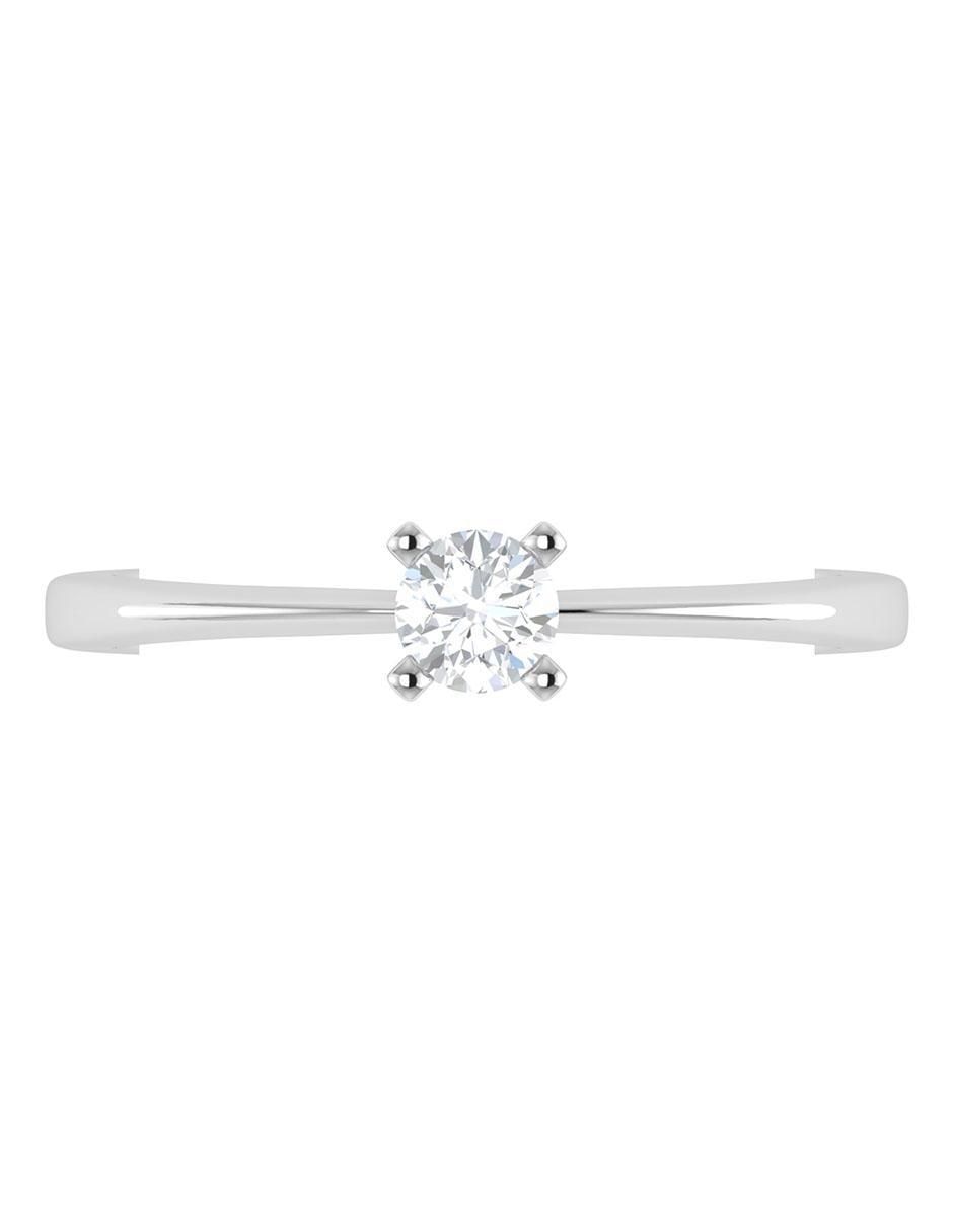 Argolla de oro blanco 14 k diamante 5