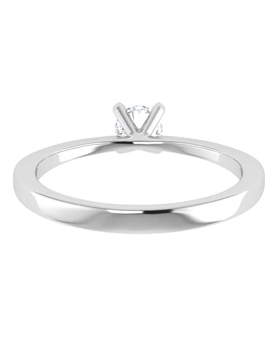 Argolla de oro blanco 14 k diamante 3