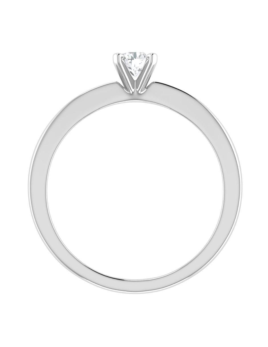 Argolla de oro blanco 14 k diamante 2