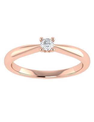 Argolla de oro rosa 14 k diamante Argolla de oro rosa 14 k diamante