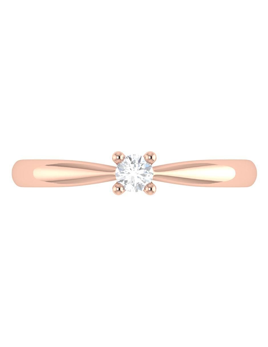 Argolla de oro rosa 14 k diamante 4