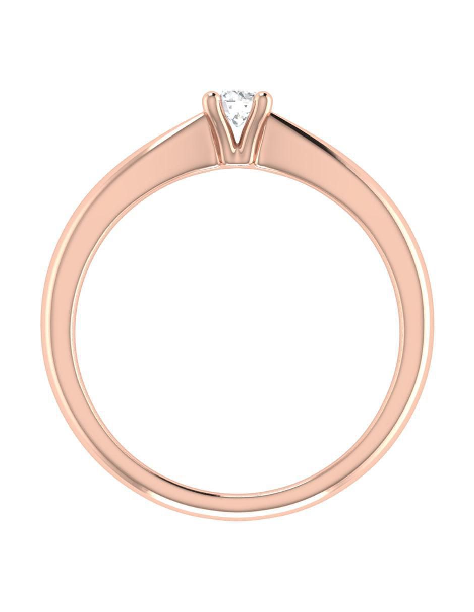 Argolla de oro rosa 14 k diamante 3