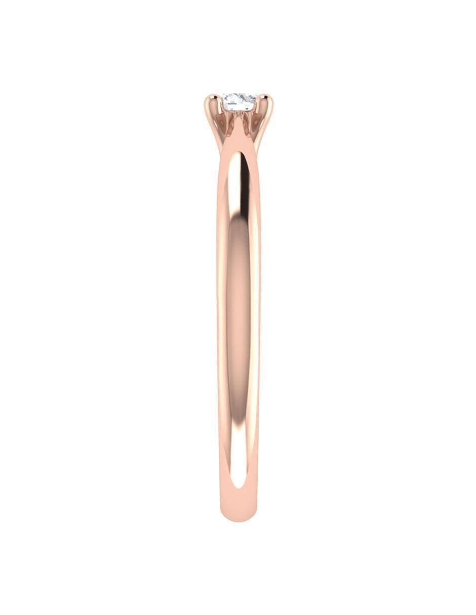 Argolla de oro rosa 14 k diamante 2