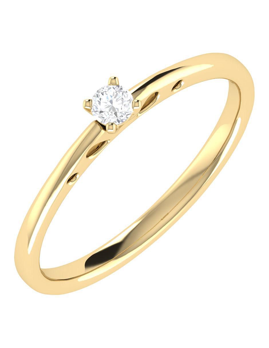 Argolla de oro 14 k diamante 6