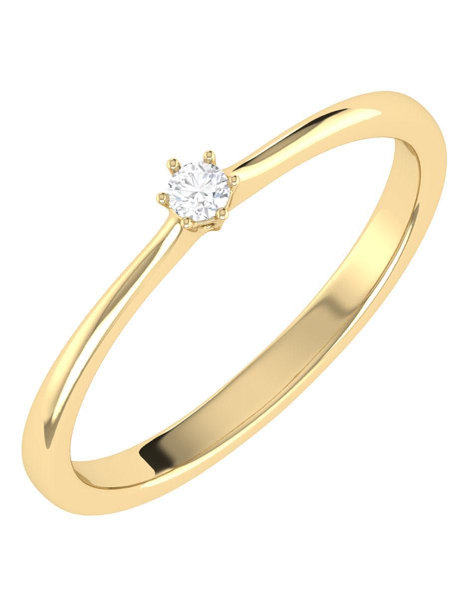 Argolla de oro 14 k Joyerías Bizzarro diamante 5