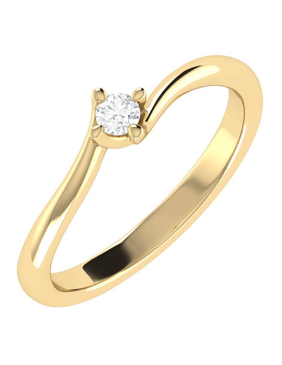 Argolla de oro 14 k diamante 4