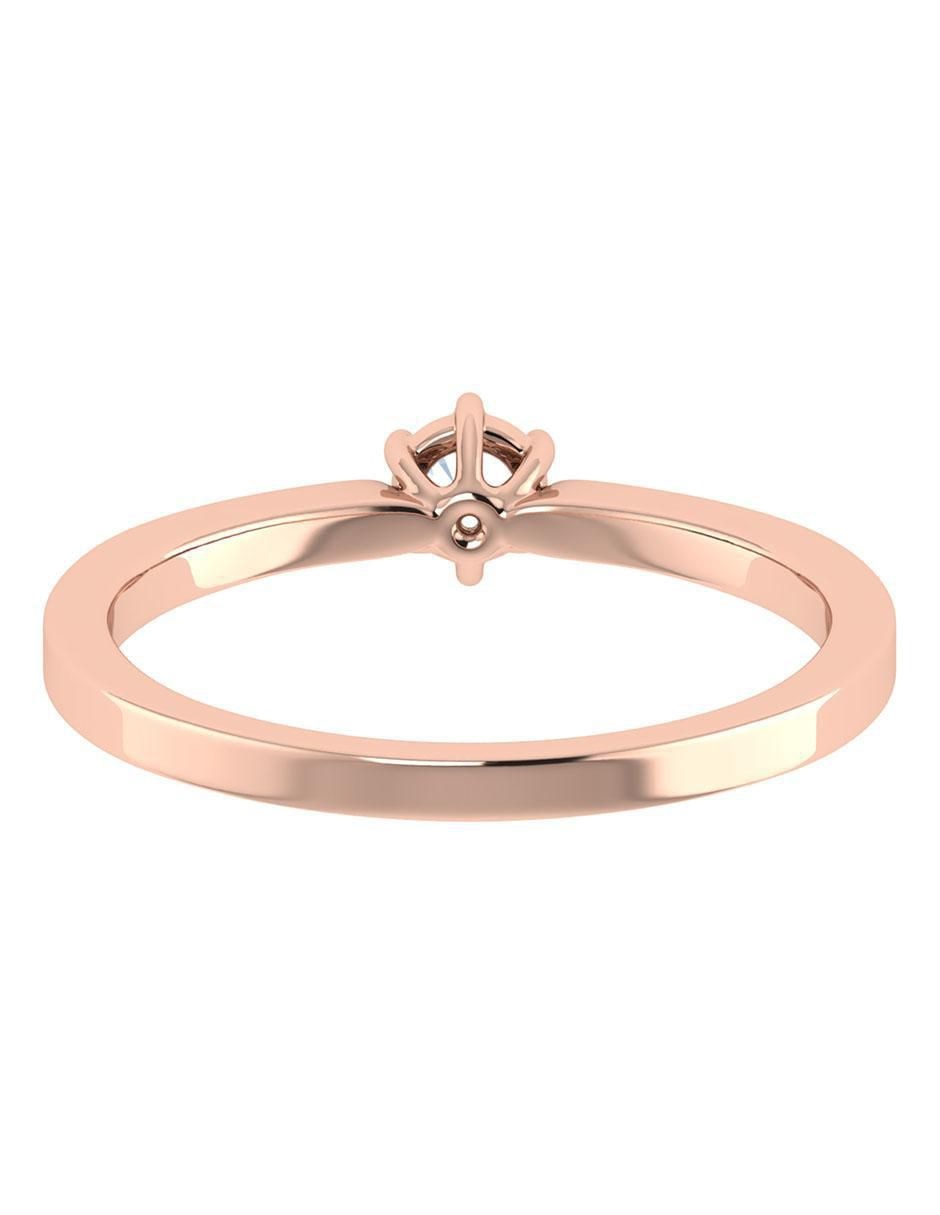 Argolla de oro rosa 14 k diamante