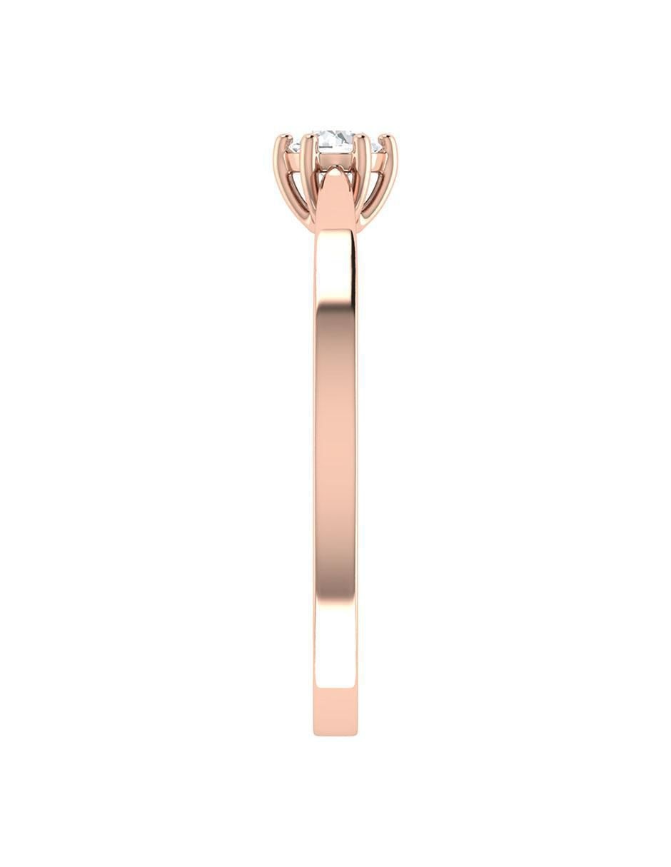 Argolla de oro rosa 14 k diamante