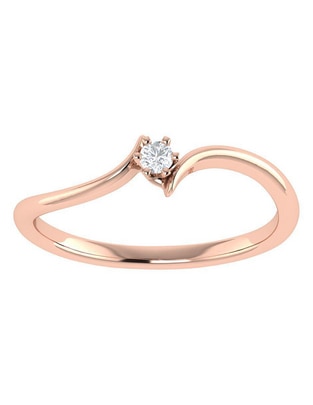 Argolla de oro rosa 14 k diamante