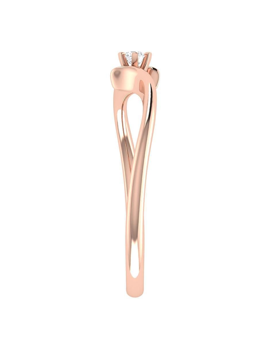 Argolla de oro rosa 14 k diamante
