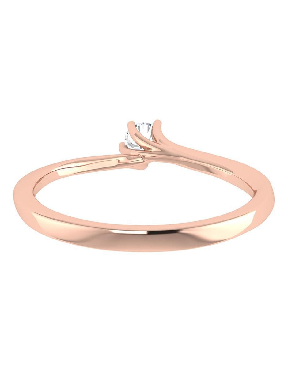 Argolla de oro rosa 14 k diamante 3