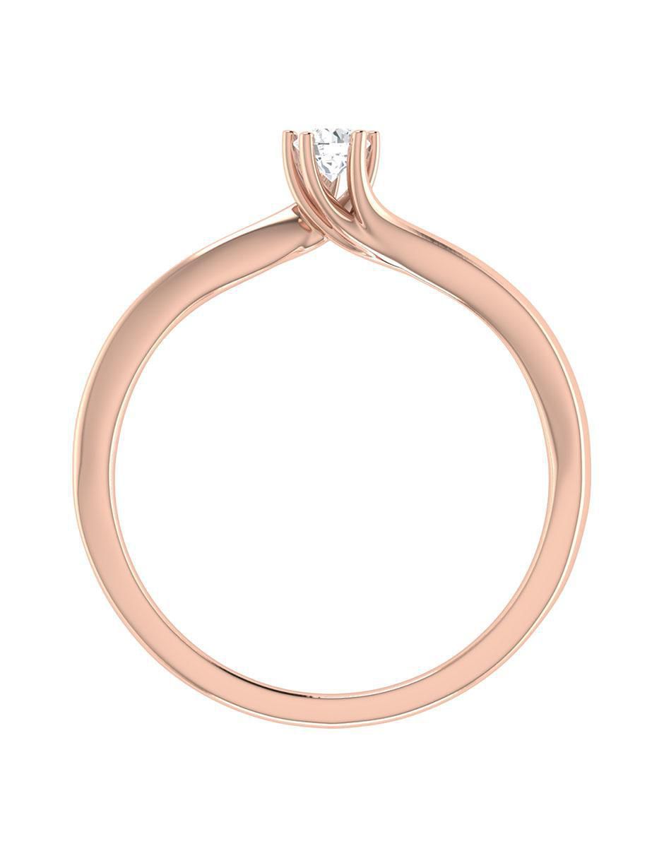 Argolla de oro rosa 14 k diamante 2