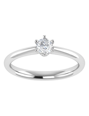 Argolla de oro blanco 14 k diamante