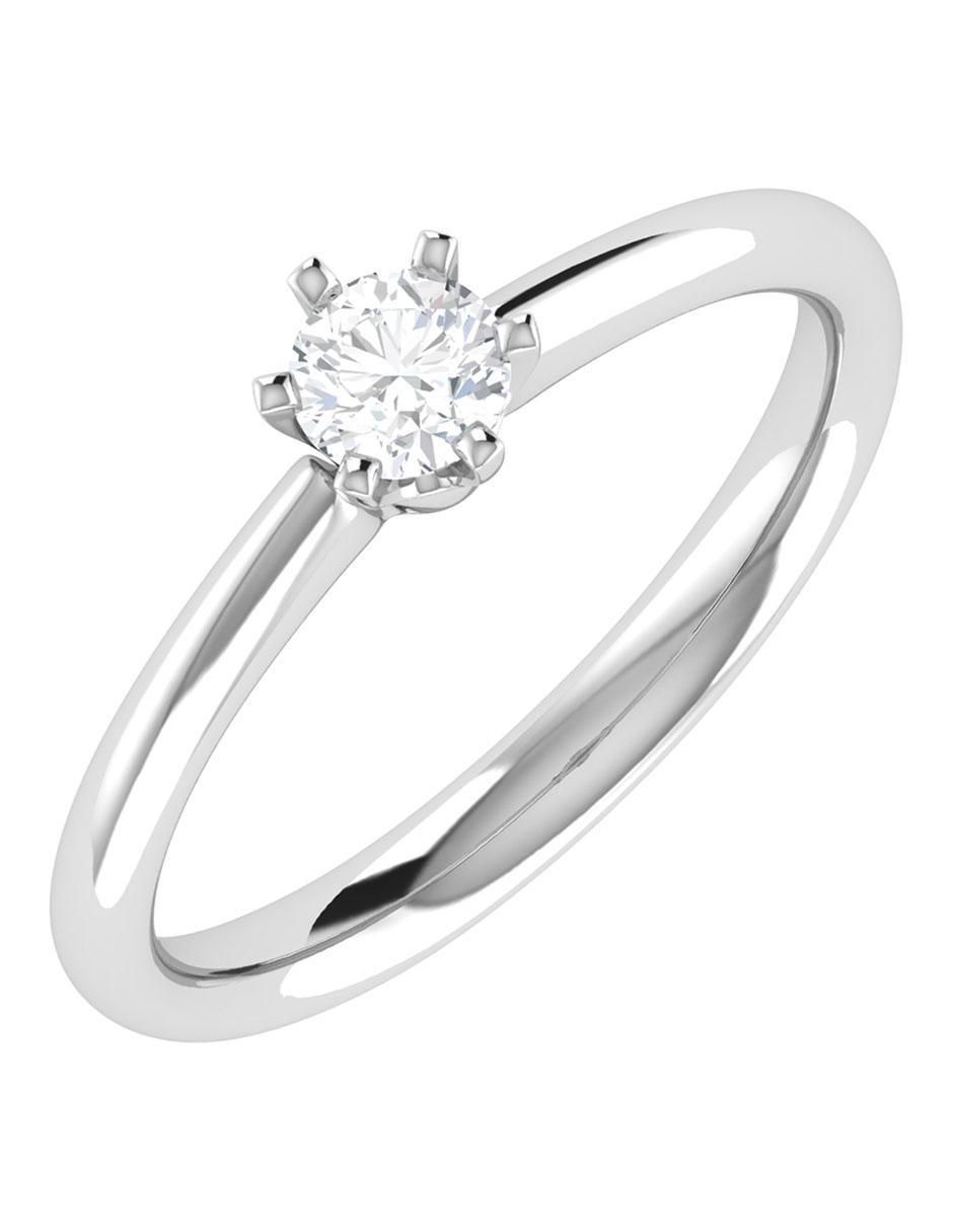 Argolla de oro blanco 14 k diamante 5