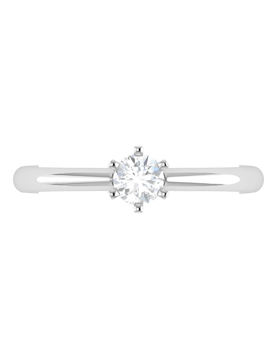 Argolla de oro blanco 14 k diamante