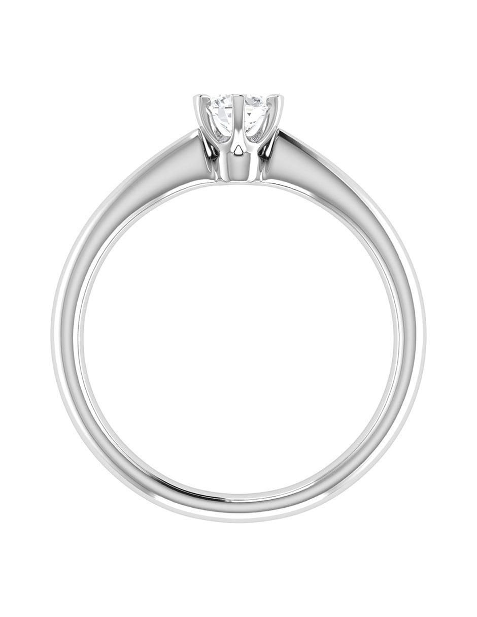 Argolla de oro blanco 14 k diamante