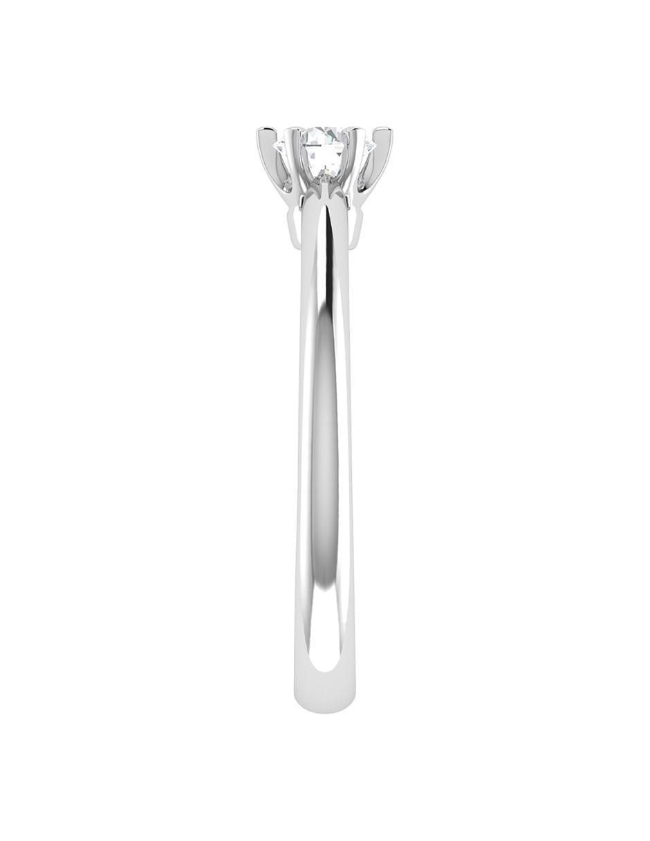 Argolla de oro blanco 14 k diamante
