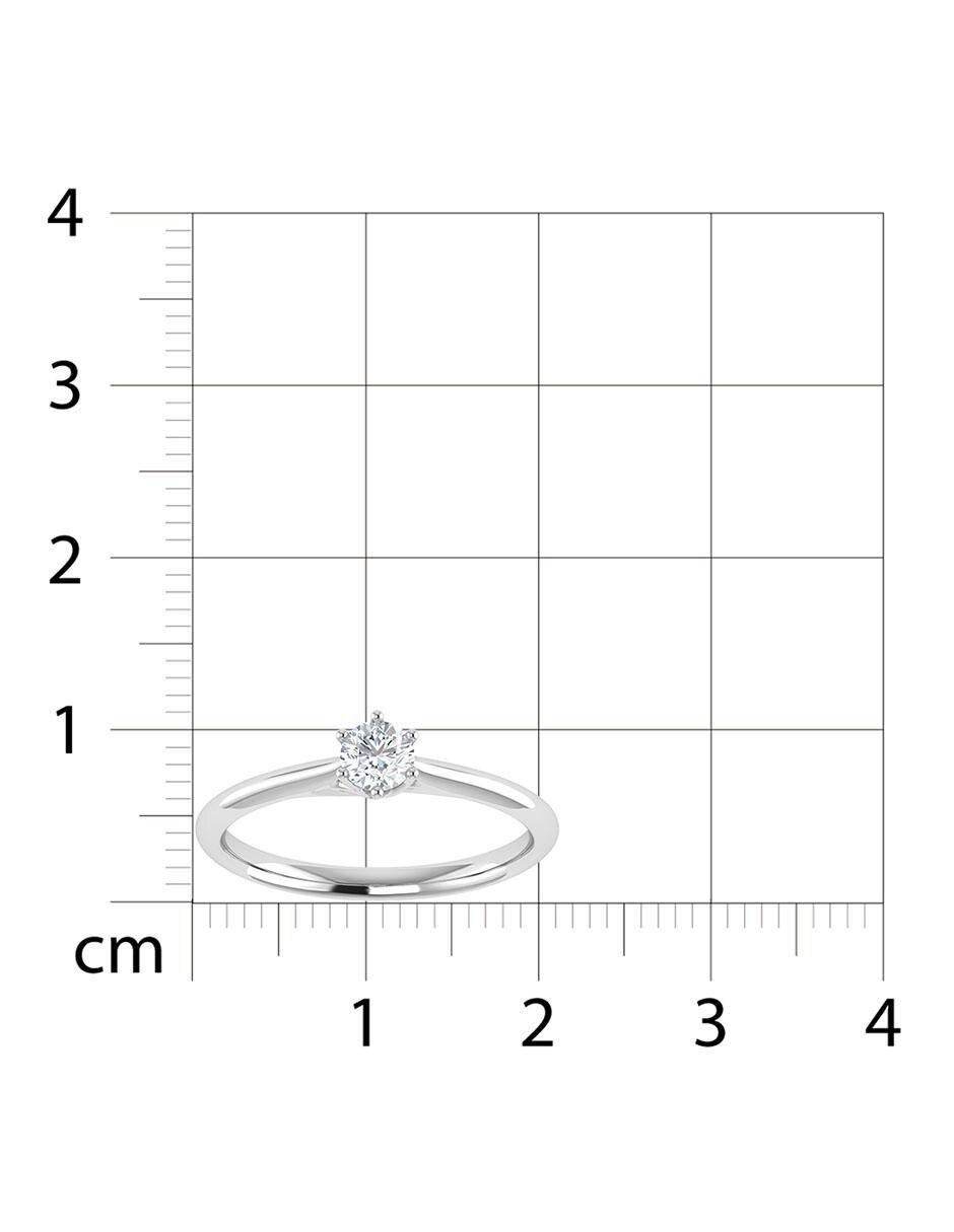 Argolla de oro blanco 14 k diamante 6
