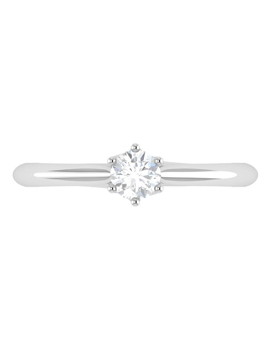 Argolla de oro blanco 14 k diamante 3