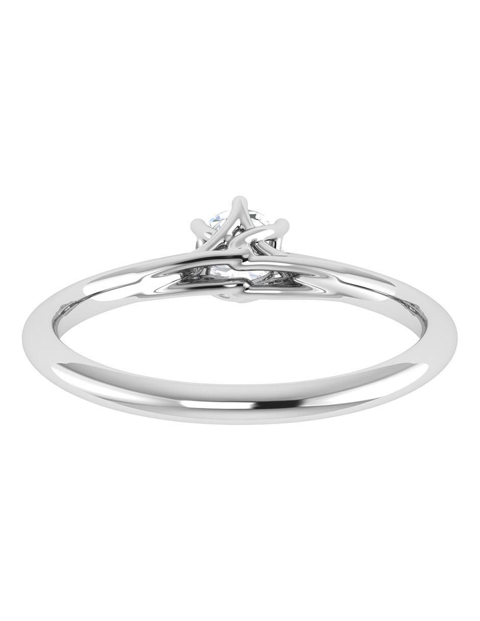 Argolla de oro blanco 14 k diamante 4