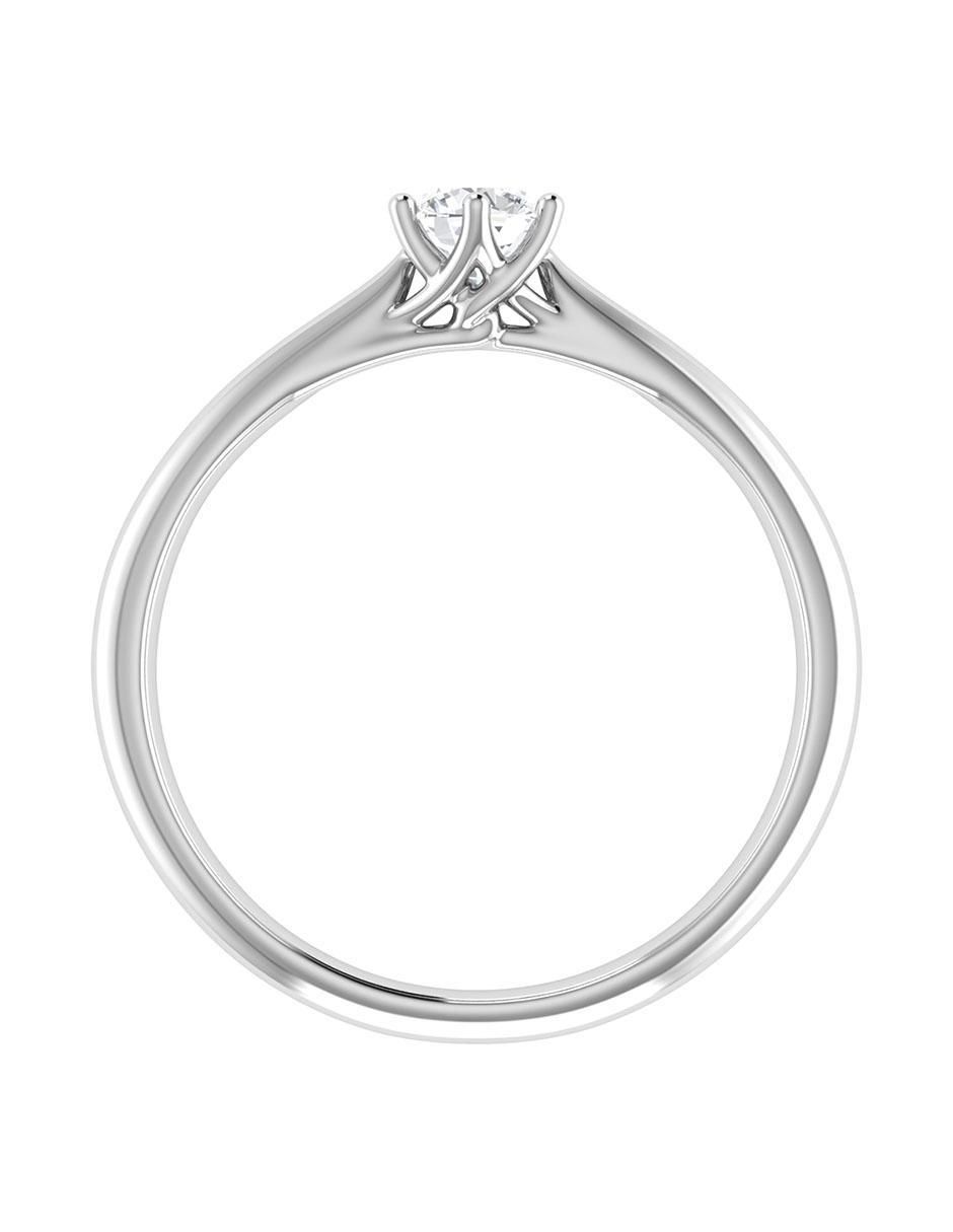 Argolla de oro blanco 14 k diamante 5