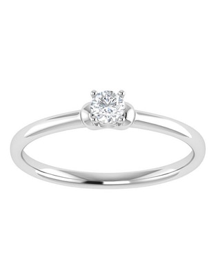 Argolla de oro blanco 14 k diamante