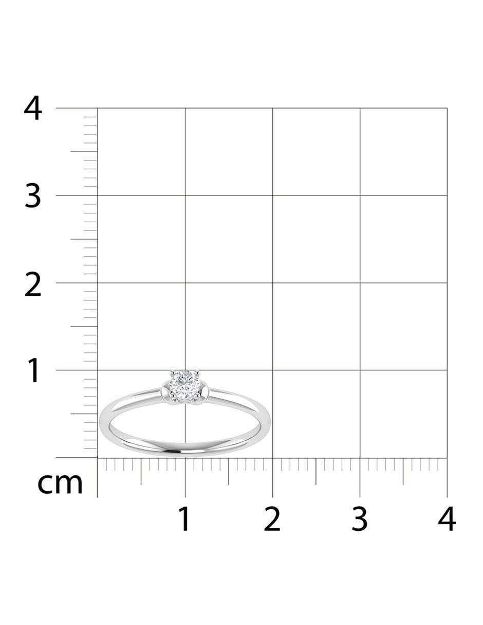 Argolla de oro blanco 14 k diamante 6