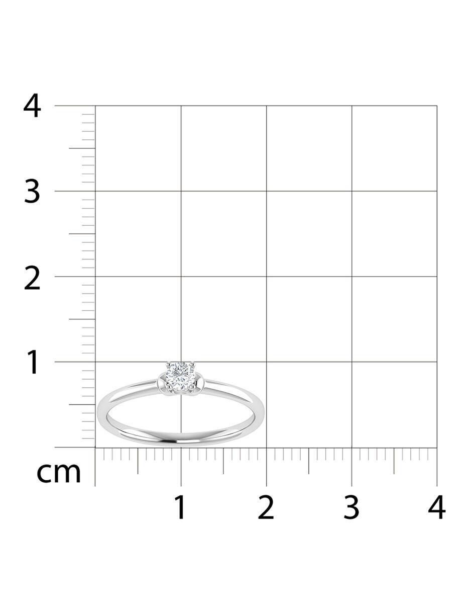 Argolla de oro blanco 14 k diamante 6
