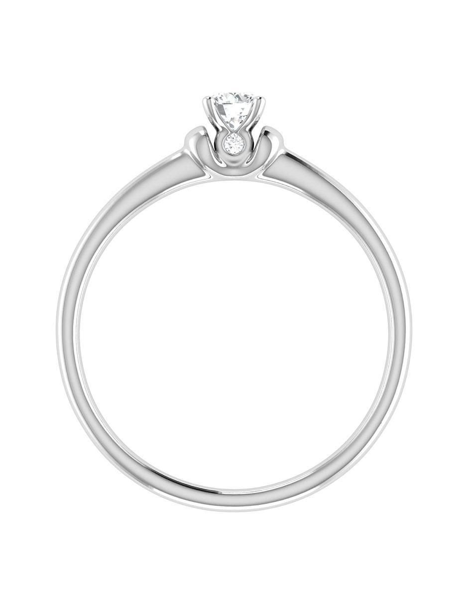 Argolla de oro blanco 14 k diamante