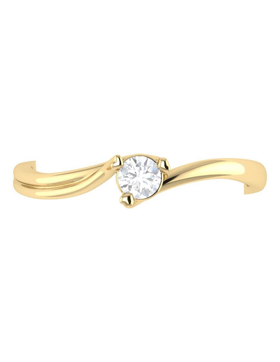 Argolla de oro 14 k diamante 4