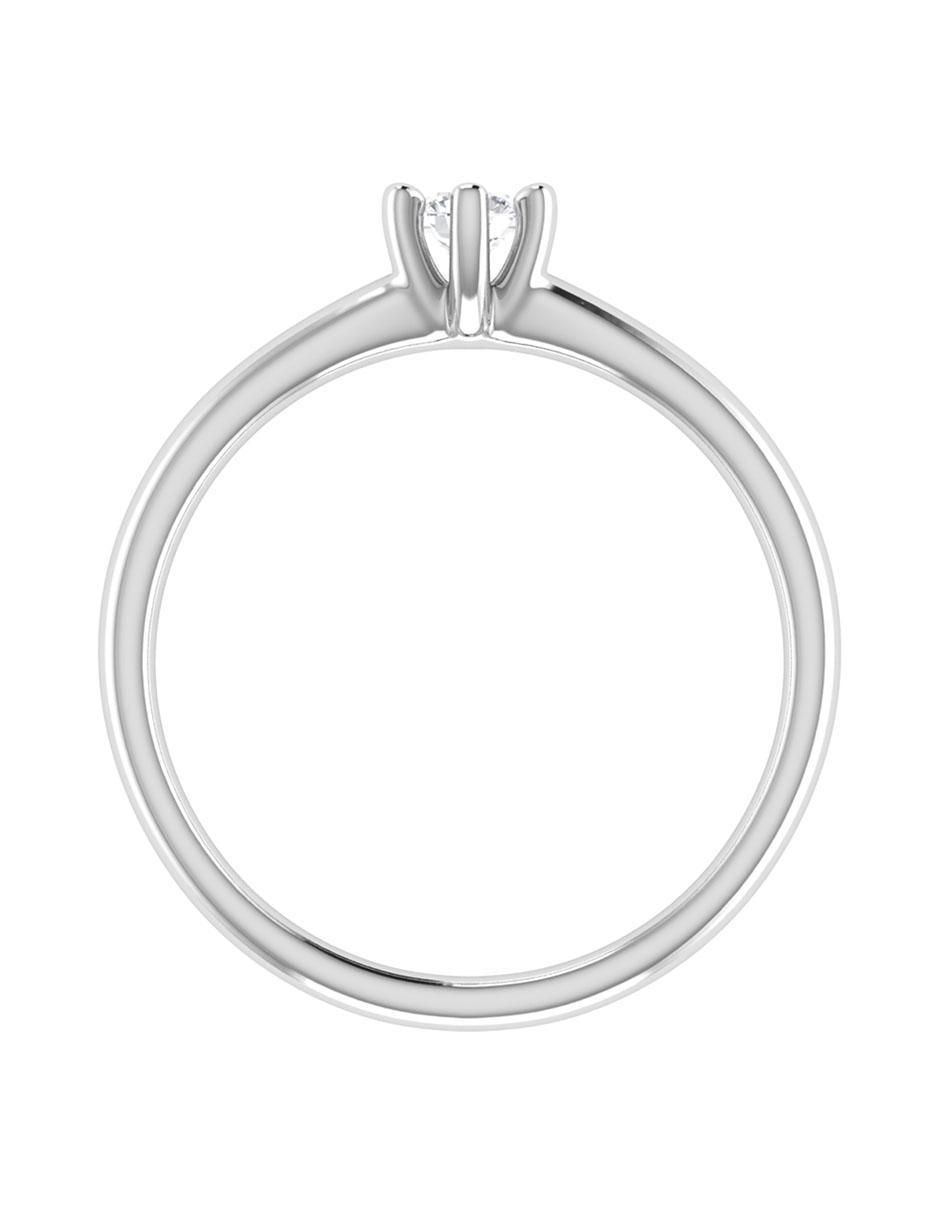 Argolla de oro blanco 14 k diamante