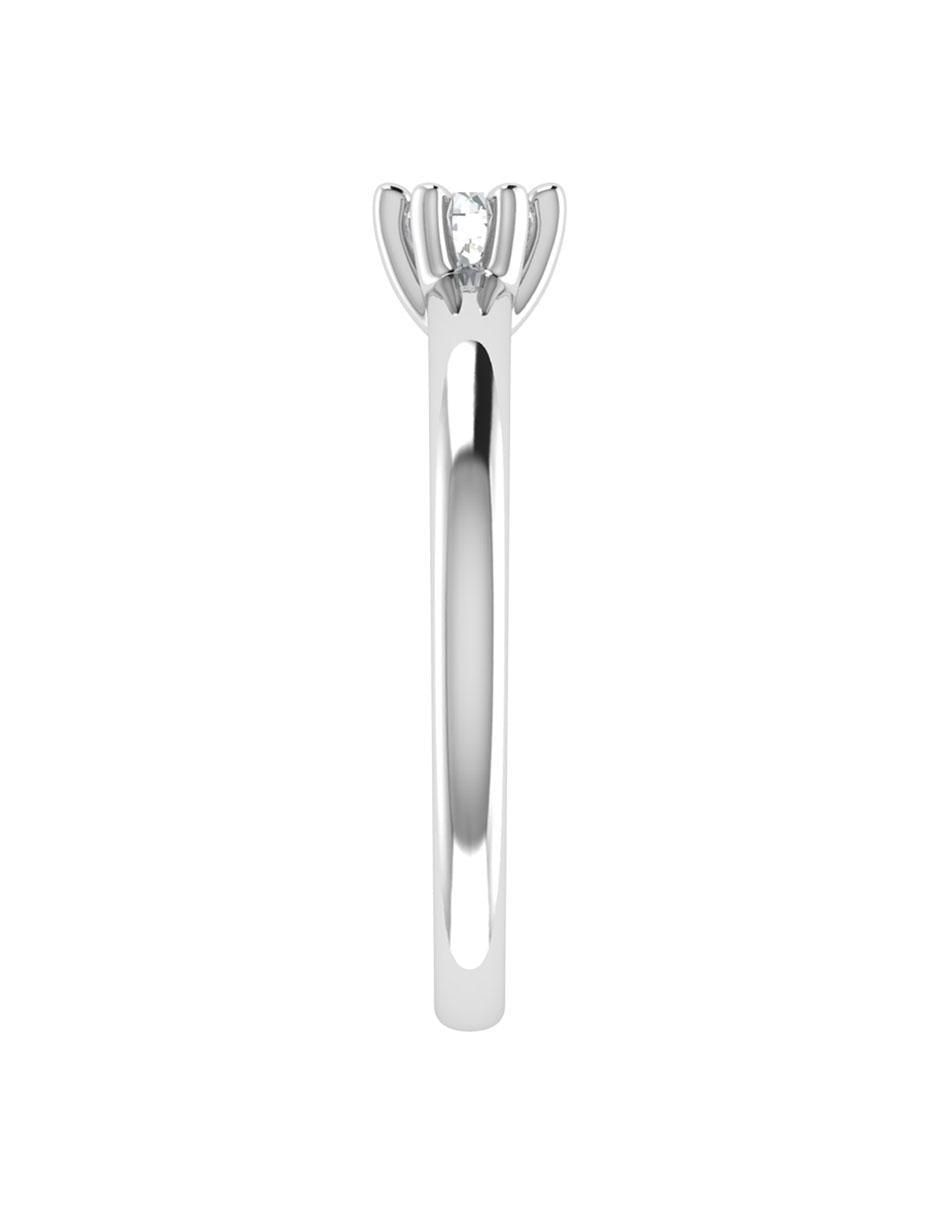 Argolla de oro blanco 14 k diamante