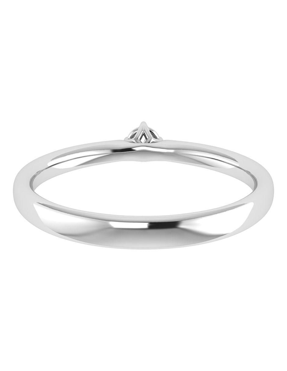 Argolla de oro blanco 14 k diamante 3