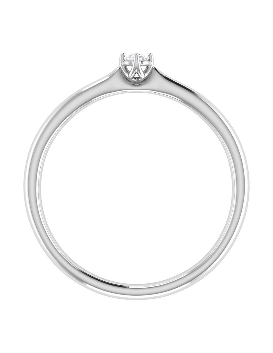 Argolla de oro blanco 14 k diamante 2