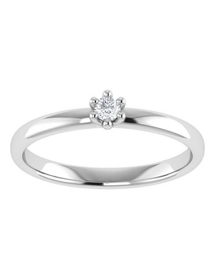 Argolla de oro blanco 14 k diamante