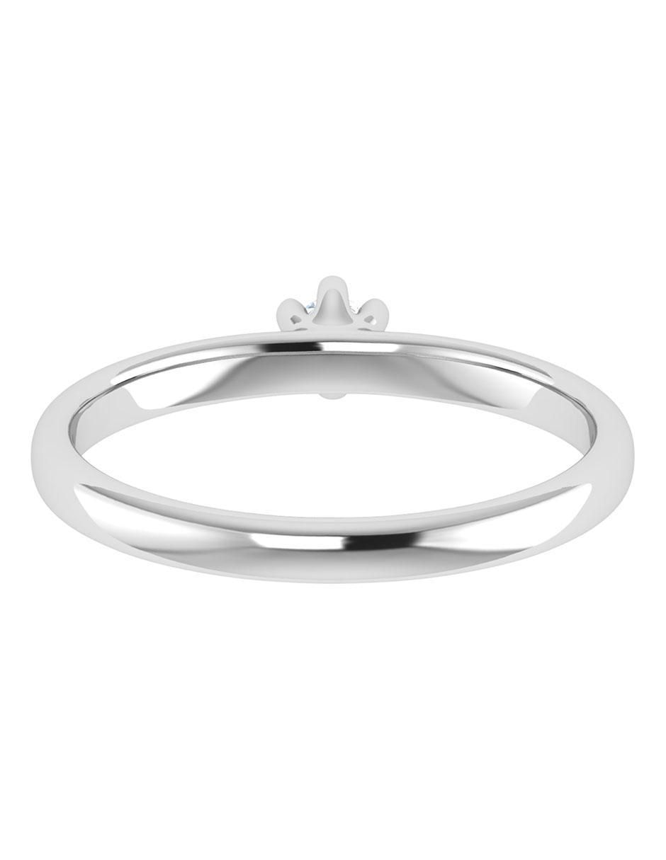 Argolla de oro blanco 14 k diamante