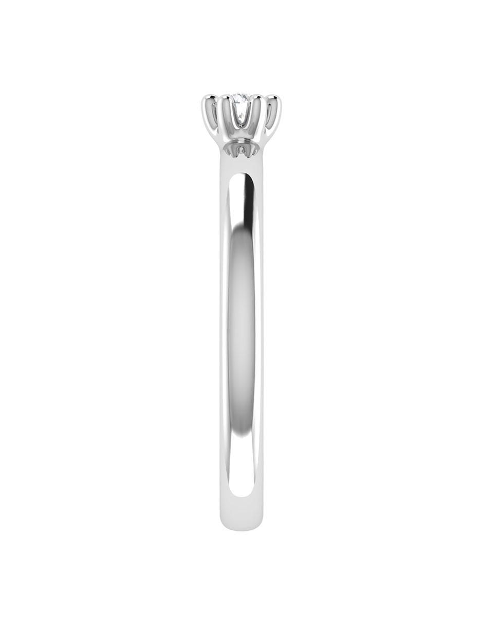 Argolla de oro blanco 14 k diamante