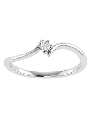 Argolla de oro blanco 14 k diamante