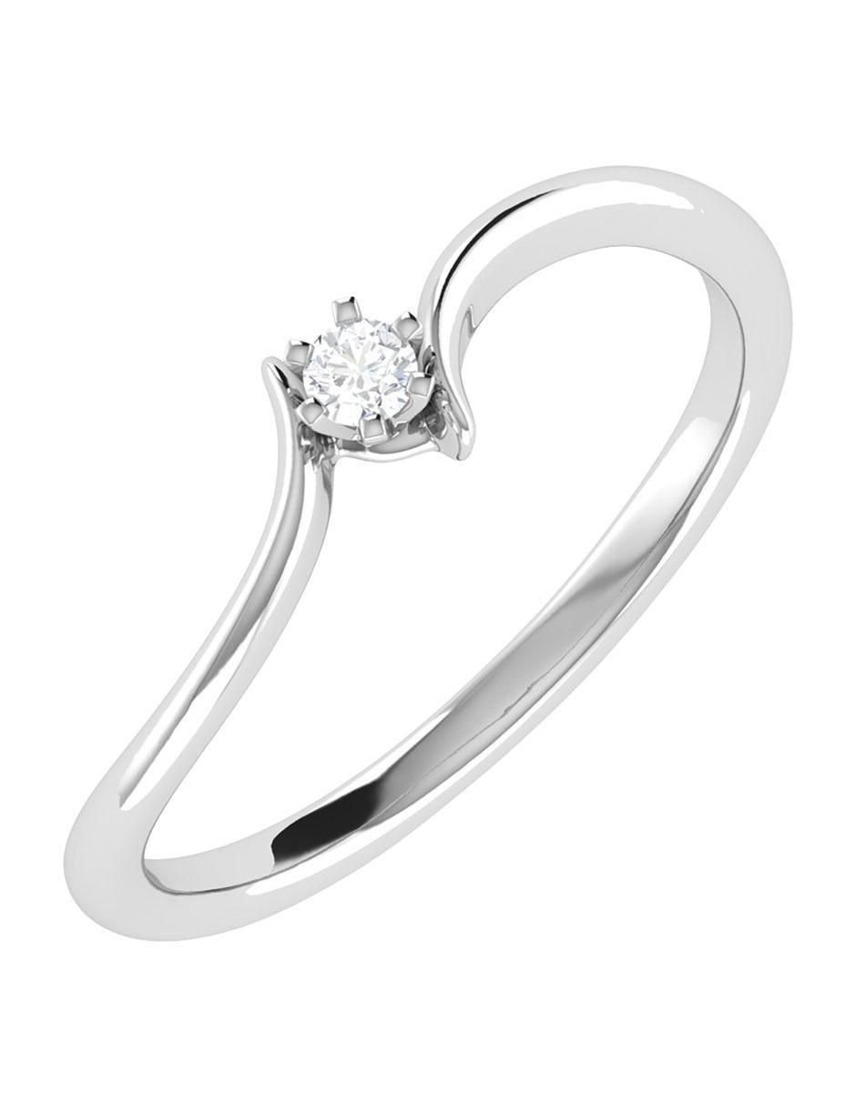Argolla de oro blanco 14 k diamante 2