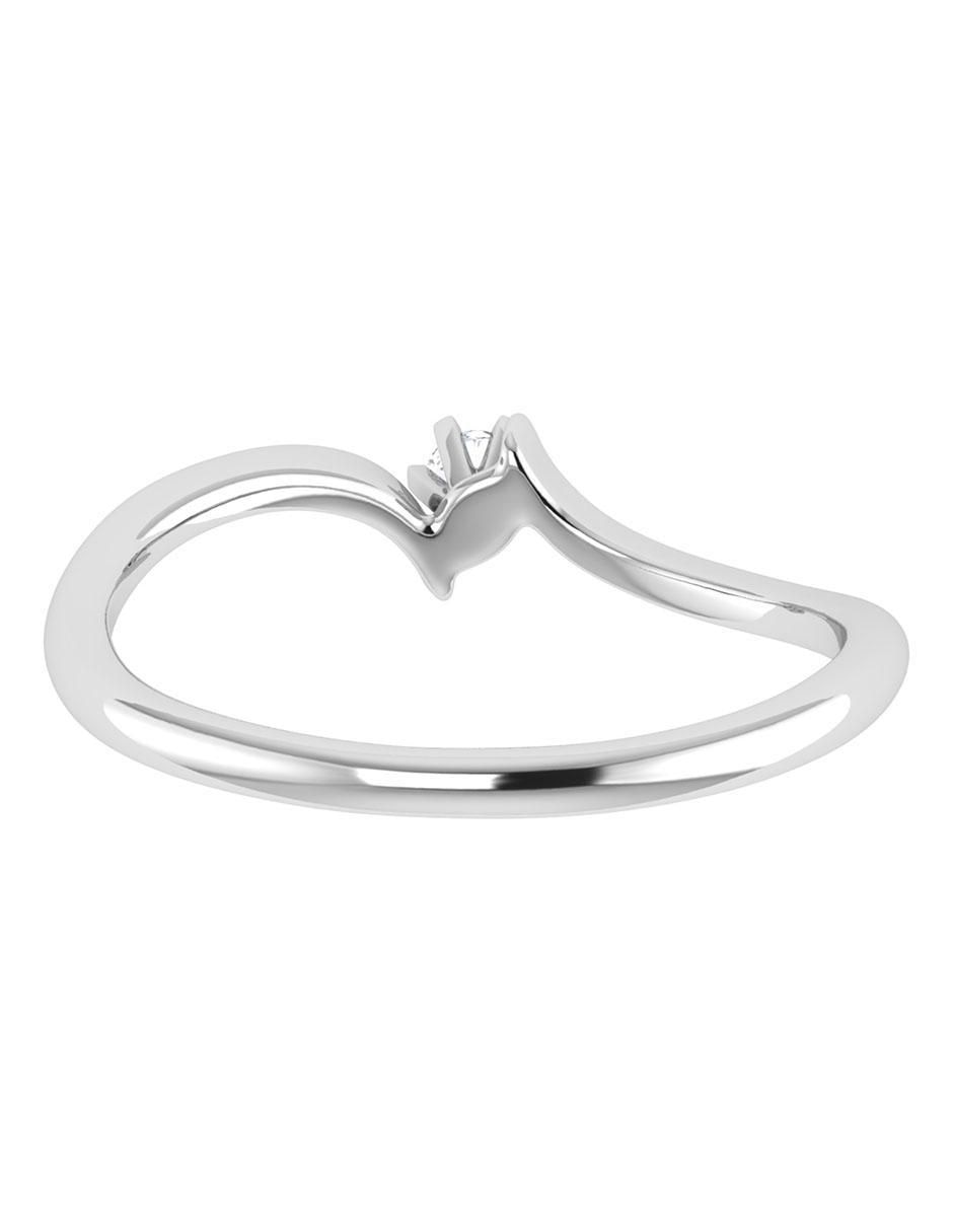 Argolla de oro blanco 14 k diamante