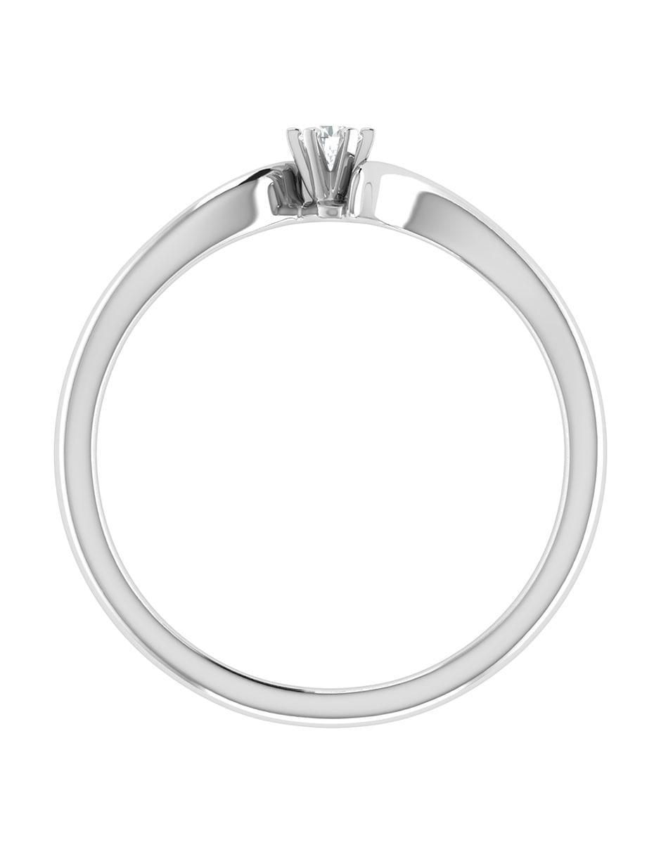 Argolla de oro blanco 14 k diamante