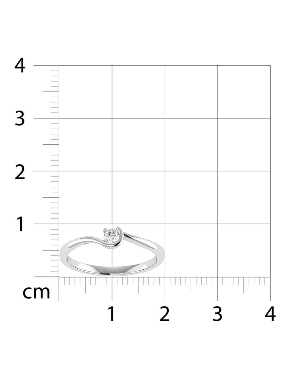 Argolla de oro blanco 14 k diamante 6