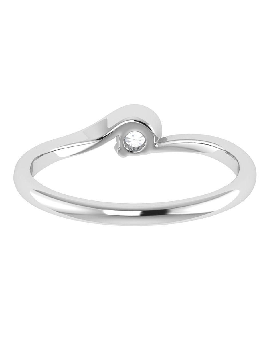 Argolla de oro blanco 14 k diamante