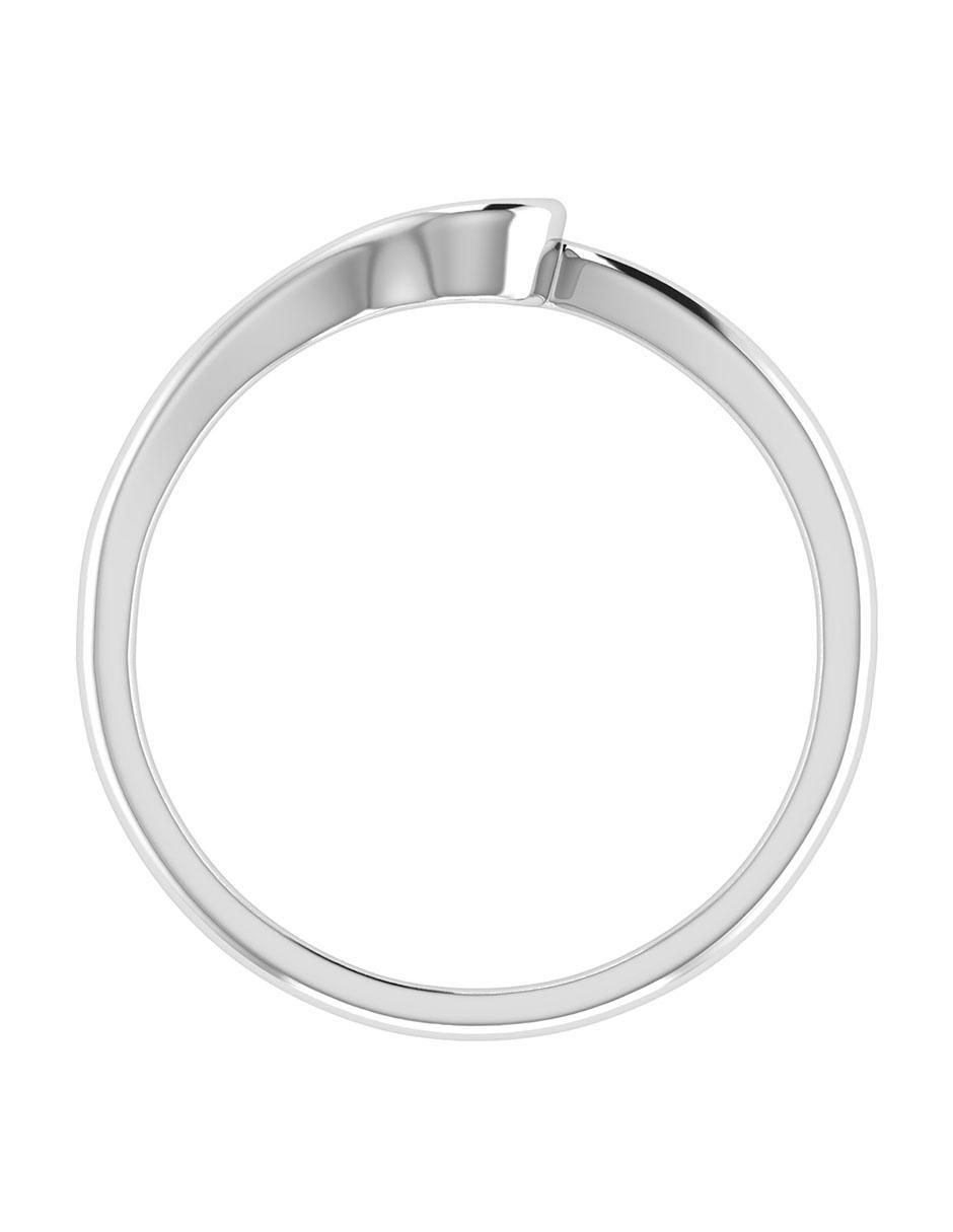 Argolla de oro blanco 14 k diamante