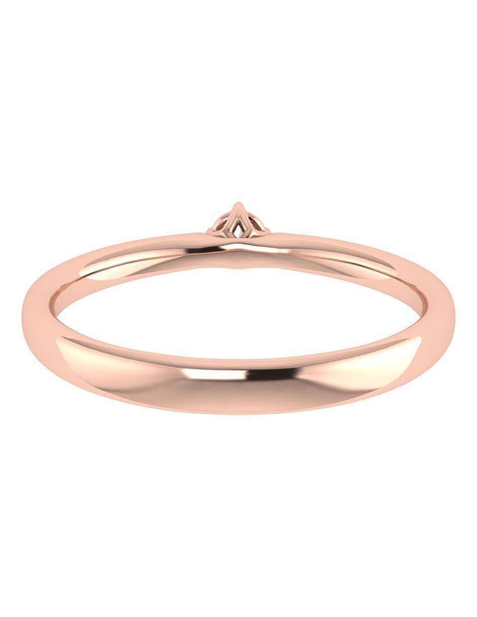 Argolla de oro rosa 14 k diamante