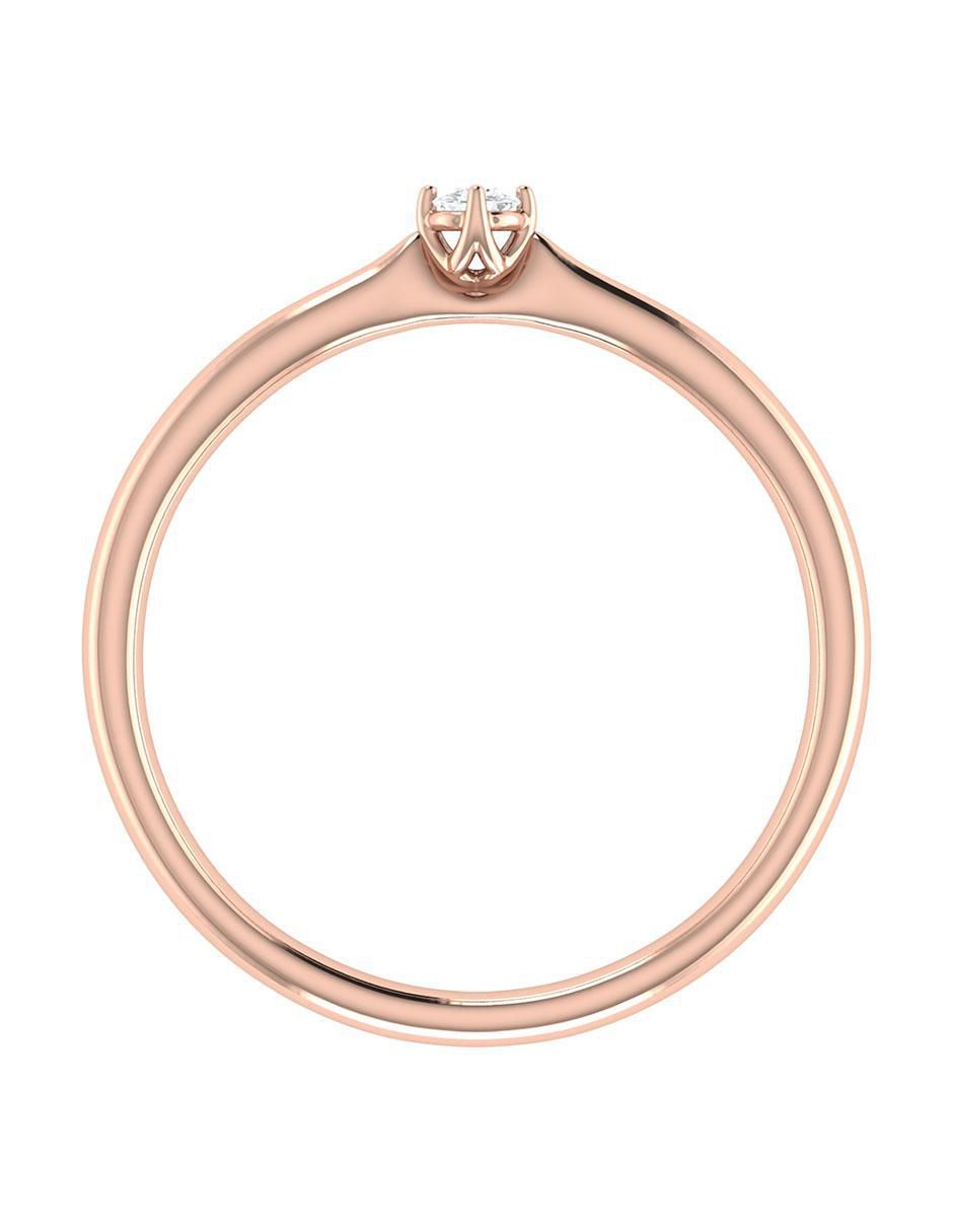 Argolla de oro rosa 14 k diamante