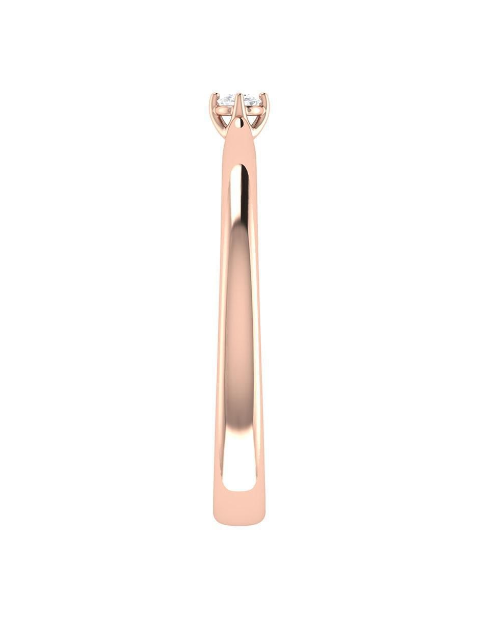 Argolla de oro rosa 14 k diamante 6